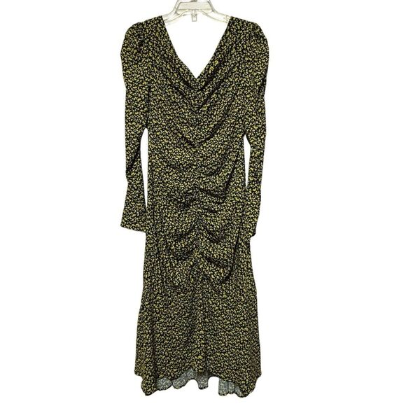 Eimy Istoire Stormi Flower Long Sleeve Midi Dress in Black M NWT - Picture 6 of 16